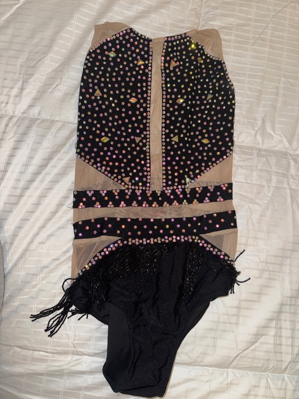 Black and Nude Rhinestoned Dance Costume